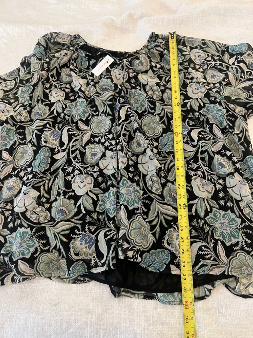 Lane Bryant Women’s Black Floral Tie-Neck Peasant Blouse Sz 30/32 NWT - Picture 14 of 14